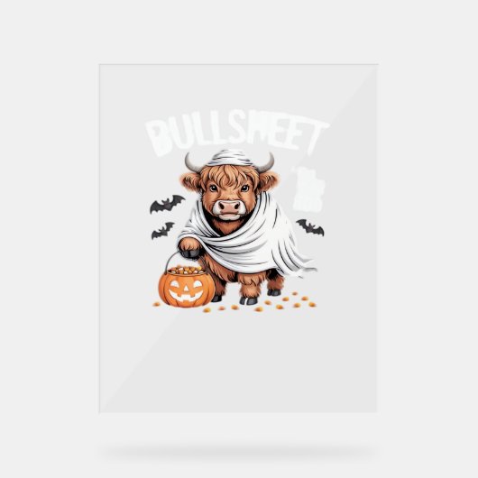 Koe Funny Halloween Spooky Dierenvrienden Essentia Acryl Bord (Voorkant)