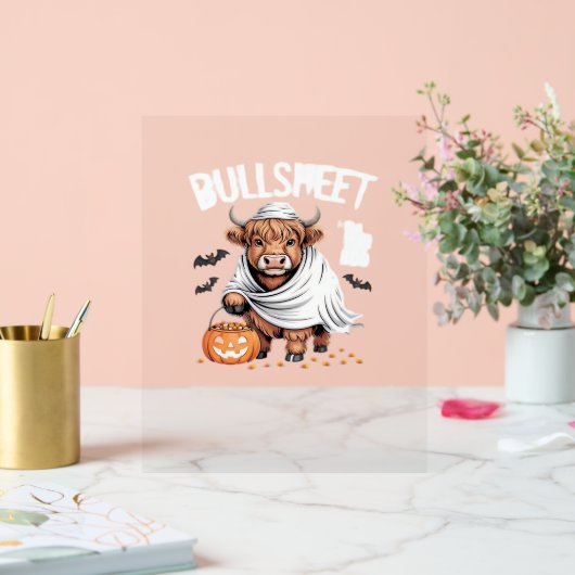 Koe Funny Halloween Spooky Dierenvrienden Essentia Acryl Bord (Huwelijk)