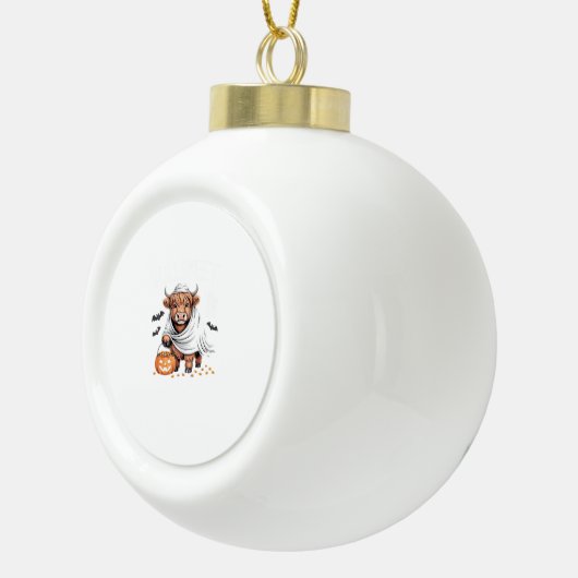 Koe Funny Halloween Spooky Dierenvrienden Essentia Keramische Bal Ornament (Rechts)