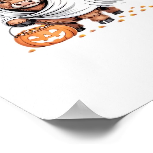 Koe Funny Halloween Spooky Dierenvrienden Essentia Poster (Hoek)