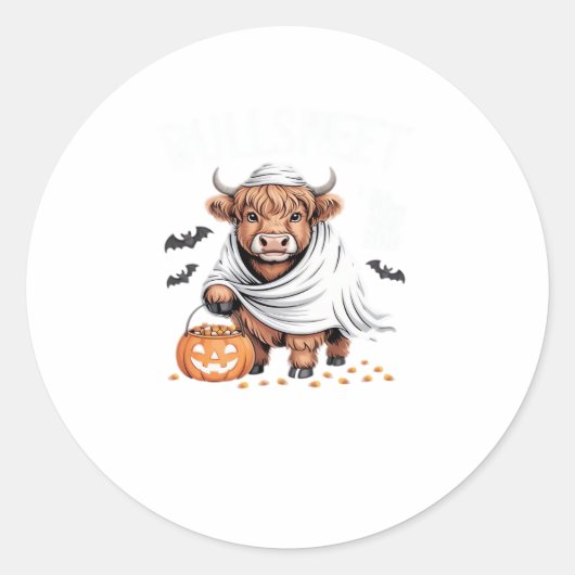 Koe Funny Halloween Spooky Dierenvrienden Essentia Ronde Sticker (Voorkant)
