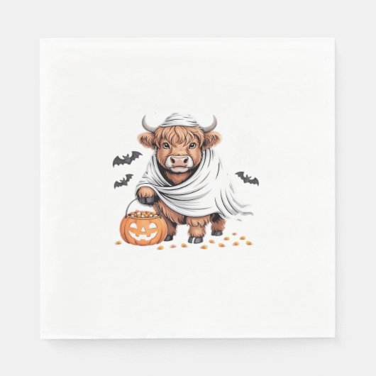 Koe Funny Halloween Spooky Dierenvrienden Essentia Servet (Voorkant)