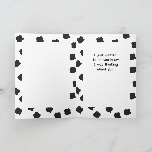 Koe gaat, denk aan jou, grappig kaart (Binnen)