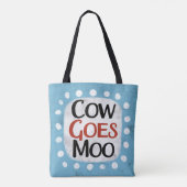 Koe gaat Moo Canvas tas (Achterkant)