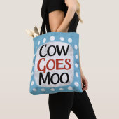 Koe gaat Moo Canvas tas (Dichtbij)