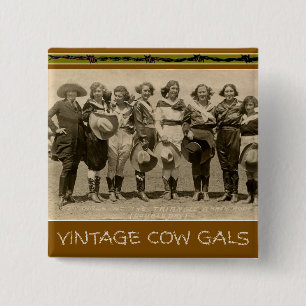" Koe Gals" Vierkante Button 5,1 Cm