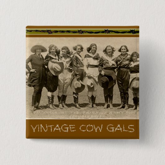 " Koe Gals" Vierkante Button 5,1 Cm (Voorkant)