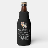 Koe Gedrukte bespreking over mijn Koe op elk ogenb Flesjeskoeler (Fles Voorkant)