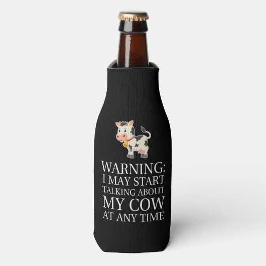 Koe Gedrukte bespreking over mijn Koe op elk ogenb Flesjeskoeler (Fles Voorkant)