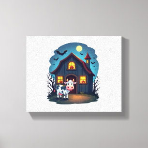 Koe & Geheime schuur Canvas Afdruk