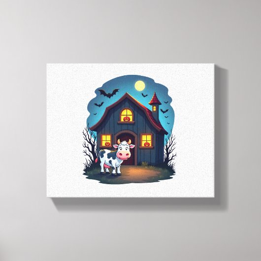 Koe & Geheime schuur Canvas Afdruk (Voorkant)