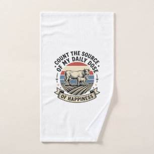 Koe Geluk Vintage Boerderij Vector T-shirt Ontwerp Handdoek