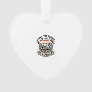 Koe Geluk Vintage Boerderij Vector T-shirt Ontwerp Ornament