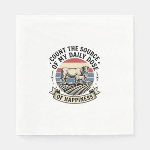 Koe Geluk Vintage Boerderij Vector T-shirt Ontwerp Servet