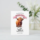 Koe Gelukkige Verjaardag Meisje Ansichtkaart Briefkaart (Staand voorkant)