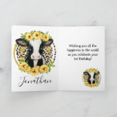 Koe - gelukkige verjaardagskaart kaart (Binnen)