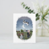 KOE GEMONTEERD OVER HET MOON BRIEFKAART (Staand voorkant)