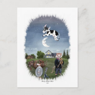 KOE GEMONTEERD OVER HET MOON BRIEFKAART