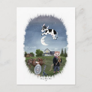 KOE GEMONTEERD OVER HET MOON BRIEFKAART