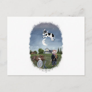 KOE GEMONTEERD OVER HET MOON BRIEFKAART