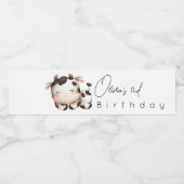 koe Genderneutrale Verjaardag Waterfles Etiket (Enkel label)