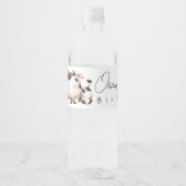 koe Genderneutrale Verjaardag Waterfles Etiket (Voorkant)