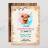 Koe genderonthulling uitnodiging (Voorkant / Achterkant)