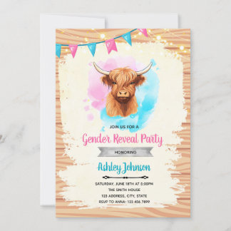 Koe genderonthulling uitnodiging