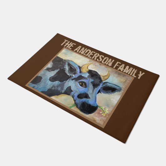 Koe gepersonaliseerd deurmat (Schuin)