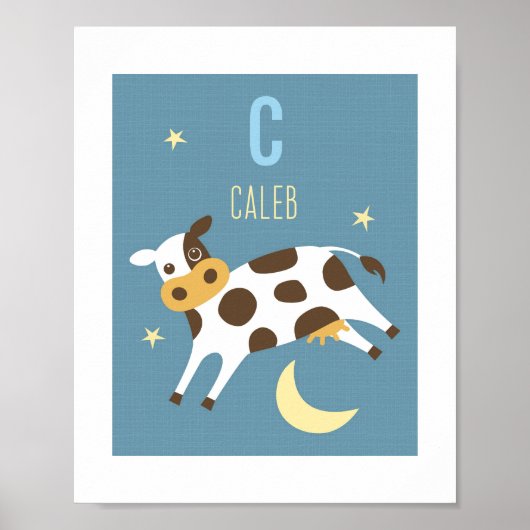 Koe Gepersonaliseerde Nursery Poster Print (Voorkant)
