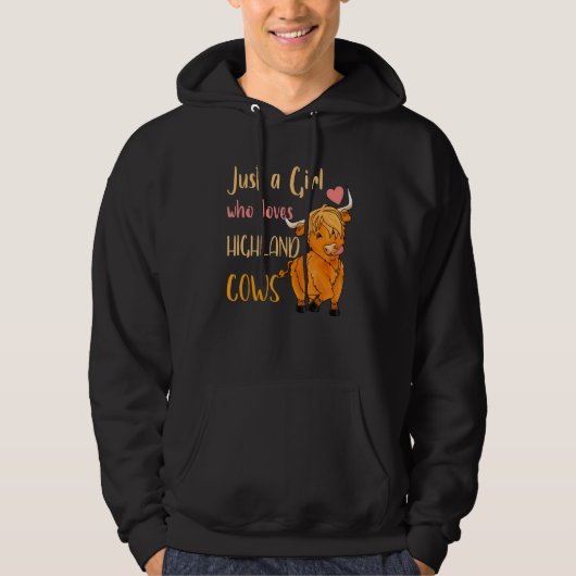 Koe gewoon een meisje dat houdt van Highland Koeie Hoodie (Voorkant)