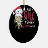 Koe gewoon een meisje dat van Koe boer Butcher hou Keramisch Ornament (Rechts)