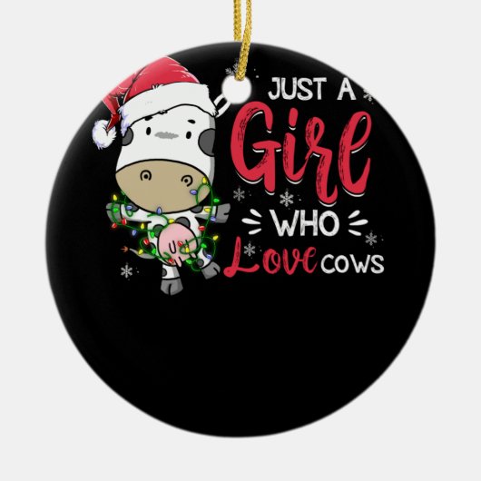 Koe gewoon een meisje dat van Koe boer Butcher hou Keramisch Ornament (Voorkant)