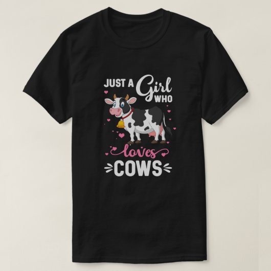 Koe gewoon een meisje dat van Koe boer houdt T-shirt (Design voorkant)