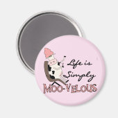 Koe Gewoon Moo-velous Tshirts en geschenken Magneet (Voorkant / Achterkant)