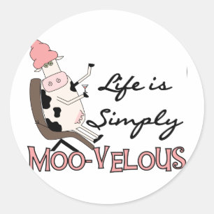 Koe Gewoon Moo-velous Tshirts en geschenken Ronde Sticker
