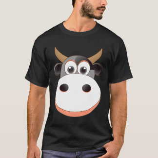 Koe Gezicht Kostuum Cool Goedkoop Halloween Dier T-shirt
