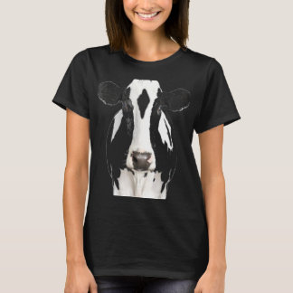 Koe Gezicht Kunst Zwart En Wit Schattig T-shirt
