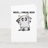 Koe Ghost Cute Kawaii Halloween Moo I Mean Boo Kaart (Voorkant)