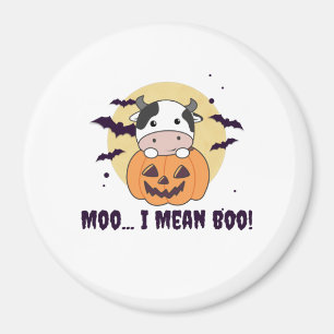 Koe Ghost Cute Kawaii Halloween Moo I Mean Boo Magneet