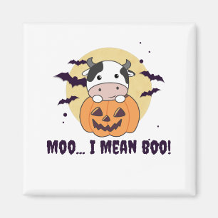 Koe Ghost Cute Kawaii Halloween Moo I Mean Boo Magneet