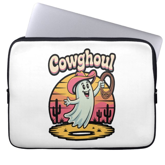 Koe Ghoul Halloween Spooky Laptop Sleeve (Voorkant)