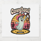 Koe Ghoul Halloween Spooky Sparkling Wijnetiket (Enkel label)