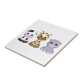 Koe giraffe hippo cartoon tegeltje (Zijkant)