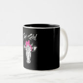 Koe Girl Farmer Gift| Koel Koe Animal Idee Tweekleurige Koffiemok (Voorkant rechts)