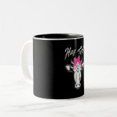 Koe Girl Farmer Gift| Koel Koe Animal Idee Tweekleurige Koffiemok (Voorkant links)