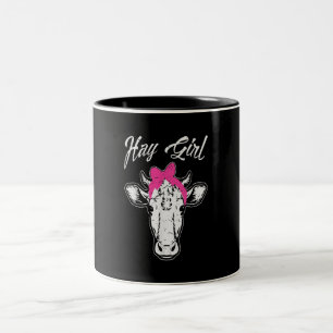 Koe Girl Farmer Gift  Koel Koe Animal Idee Tweekleurige Koffiemok
