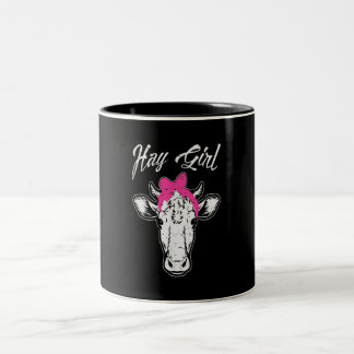 Koe Girl Farmer Gift| Koel Koe Animal Idee Tweekleurige Koffiemok