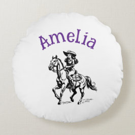 Koe Girl Rond Kussen