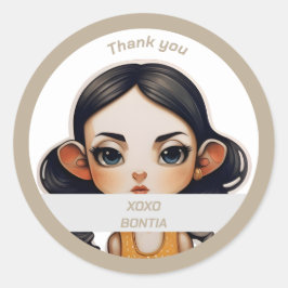 Koe Girl Ronde Sticker